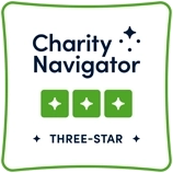 Charity Navigator logo with three stars.