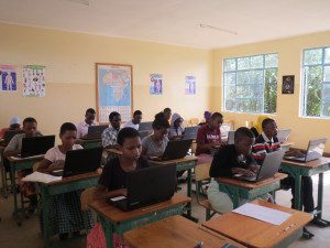 Students working on their laptops